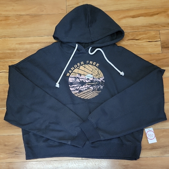 NEW Size LARGE Juniors Flirtitude Active Gray Graphic Hoodie With Pockets - Picture 1 of 10